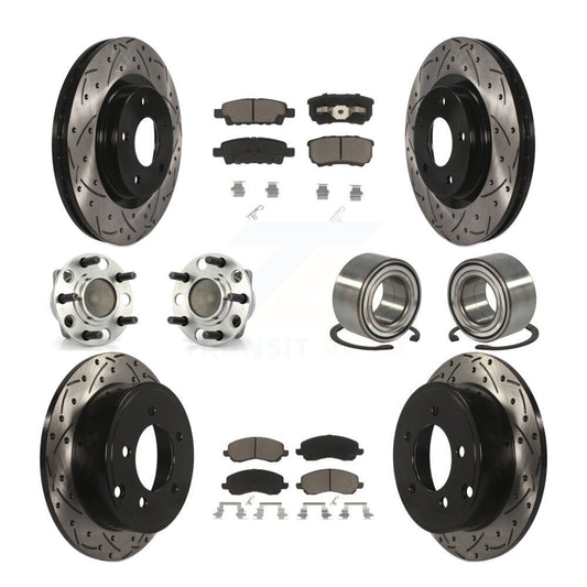 [Avant + Arrière] Kit de Roulement de roue pour 2007 Dodge Caliber FWD avec Drum rear brakes Non-ABS avec 294mm Diameter Rotor KBB-117524