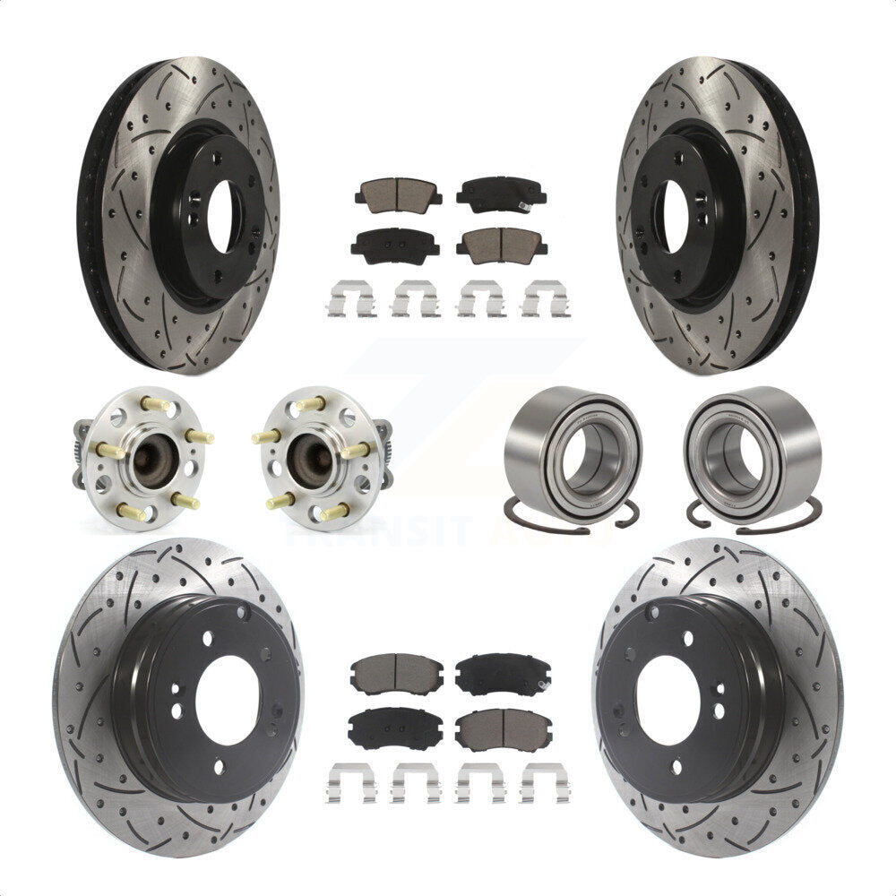 [Avant + Arrière] Kit de Roulement de roue pour 2010 Hyundai Sonata 3.3L KBB-117558 par Transit Auto