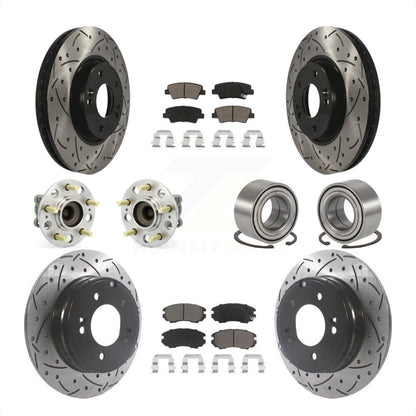 [Avant + Arrière] Kit de Roulement de roue pour 2010 Hyundai Sonata 3.3L KBB-117558 par Transit Auto