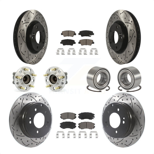 [Avant + Arrière] Kit de Roulement de roue pour 2010 Hyundai Sonata 3.3L KBB-117558 par Transit Auto