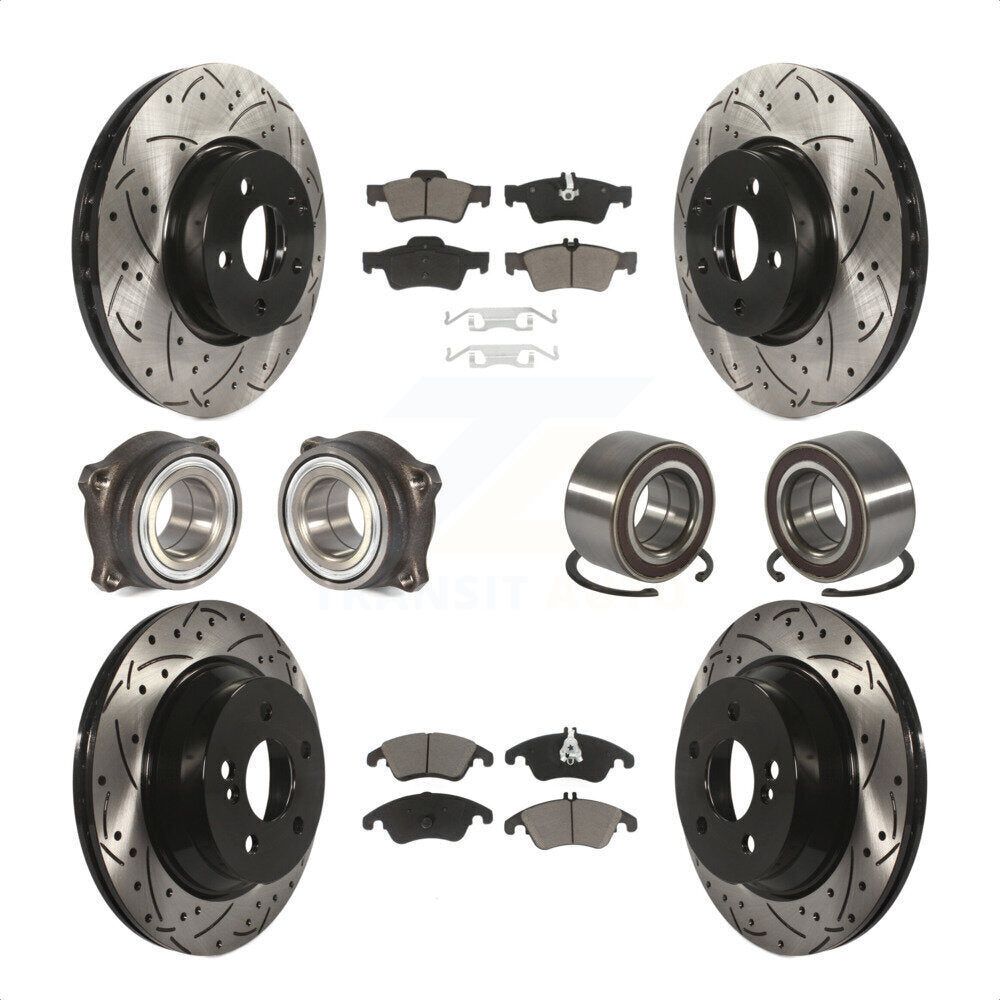 [Avant + Arrière] Kit de Roulement de roue pour Mercedes-Benz E350 E400 avec 322mm Diameter Rotor KBB-117606 par Transit Auto