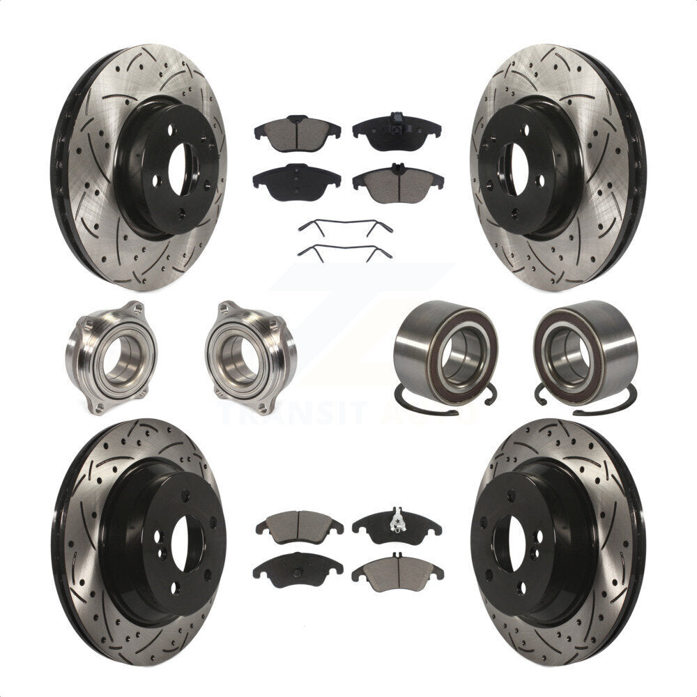 [Avant + Arrière] Kit de Roulement de roue pour 2014 Mercedes-Benz E350 Convertible Coupe avec 322mm Diameter Rotor KBB-117607 par Transit Auto