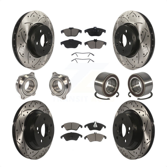 [Avant + Arrière] Kit de Roulement de roue pour 2014 Mercedes-Benz E350 Convertible Coupe avec 322mm Diameter Rotor KBB-117607 par Transit Auto