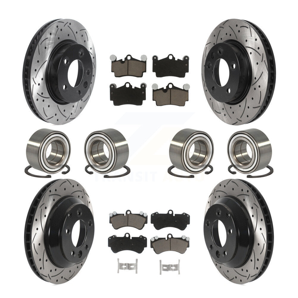 [Avant + Arrière] Kit de Roulement de roue pour 2004-2005 Volkswagen Touareg Coil front springs avec 330mm Diameter Rotor KBB-117786
