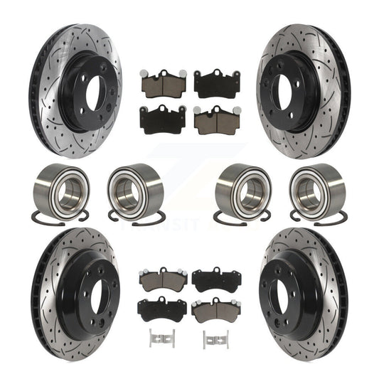 [Avant + Arrière] Kit de Roulement de roue pour 2004-2005 Volkswagen Touareg Coil front springs avec 330mm Diameter Rotor KBB-117786