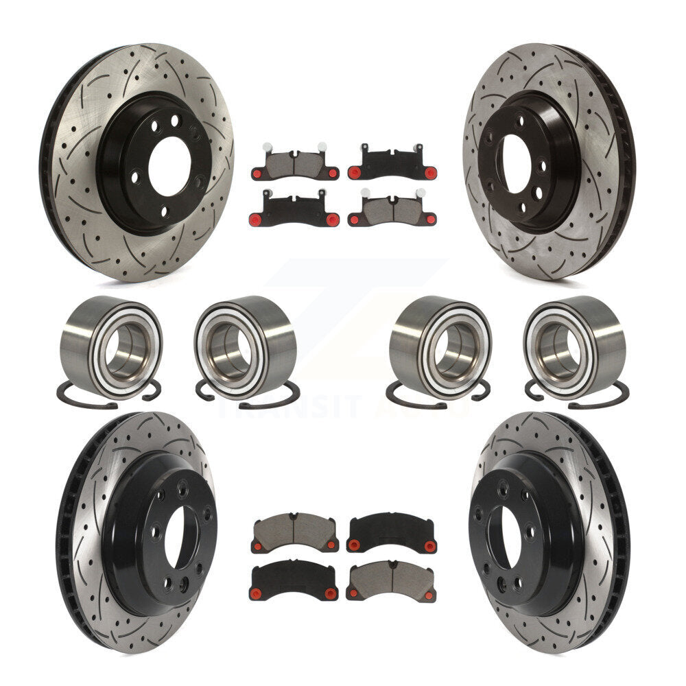 [Avant + Arrière] Kit de Roulement de roue pour 2011-2012 Porsche Cayenne Base avec 380mm Diameter Rotor KBB-117788