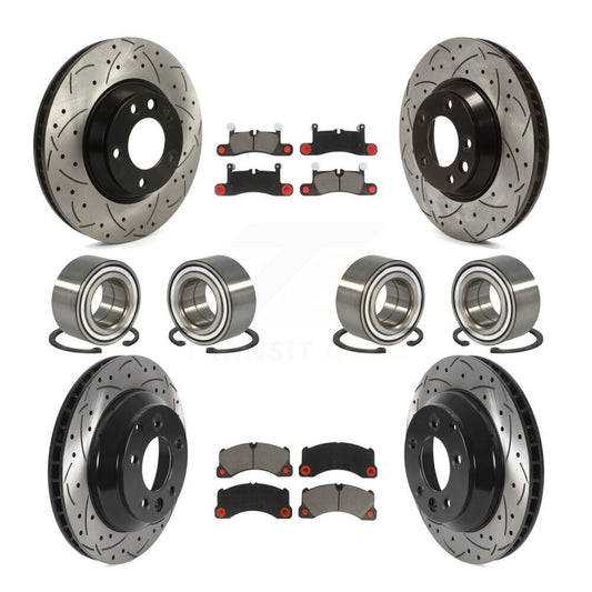 [Avant + Arrière] Kit de Roulement de roue pour 2011-2012 Porsche Cayenne Base avec 380mm Diameter Rotor KBB-117788