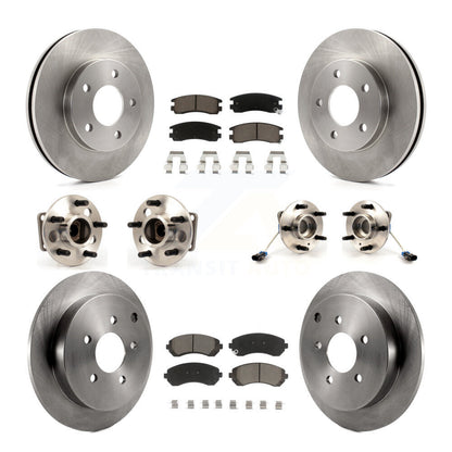 [Avant + Arrière] Kit d'ensemble roulement de roue et moyeu pour 2001-2005 Pontiac Aztek FWD avec rear brakes 4-Wheel ABS KBB-119060