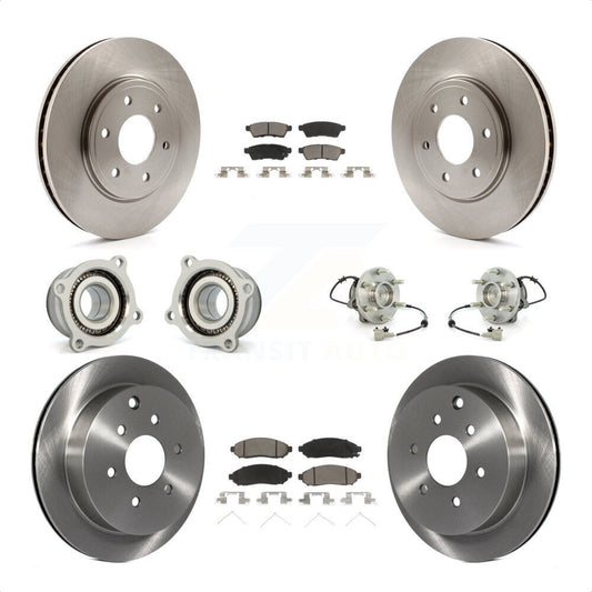 [Avant + Arrière] Kit d'ensemble roulement de roue et moyeu pour Nissan Frontier Suzuki Equator KBB-119069 par Transit Auto