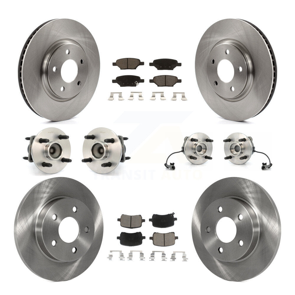 [Avant + Arrière] Kit d'ensemble roulement de roue et moyeu pour 2004-2007 Saturn Ion Supercharged avec 4-Wheel ABS avec 4 Lug Wheels KBB-119099