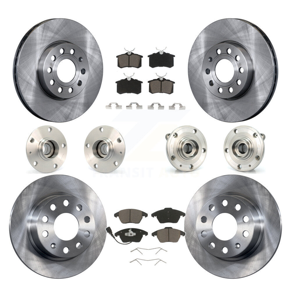 [Avant + Arrière] Kit d'ensemble roulement de roue et moyeu pour 2014 Volkswagen Beetle Base Highline Comfortline avec 2.5L avec 253mm Diameter Rotor KBB-119181