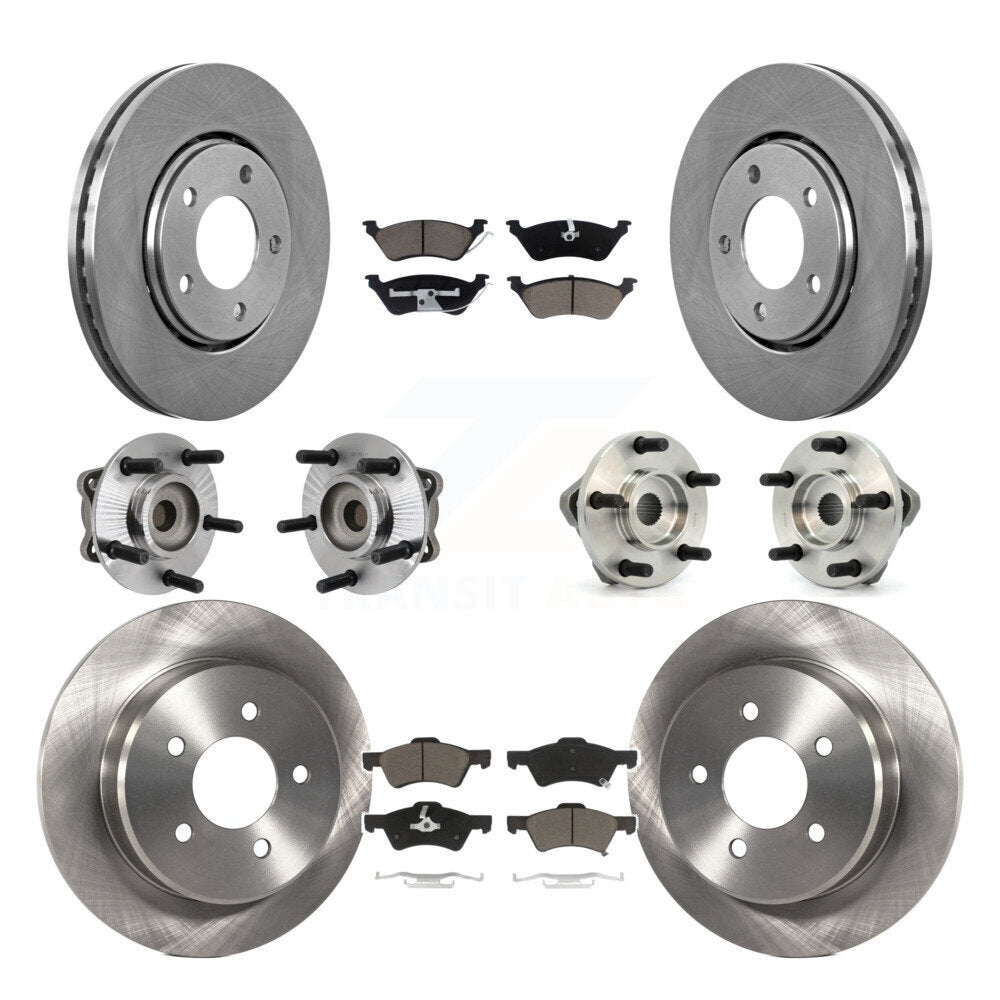 [Avant + Arrière] Kit d'ensemble roulement de roue et moyeu pour 2003-2004 Dodge Caravan Drum rear brakes avec Non-ABS KBB-119198