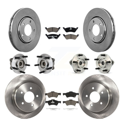 [Avant + Arrière] Kit d'ensemble roulement de roue et moyeu pour 2003-2004 Dodge Caravan Drum rear brakes avec Non-ABS KBB-119198