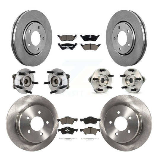 [Avant + Arrière] Kit d'ensemble roulement de roue et moyeu pour 2003-2004 Dodge Caravan Drum rear brakes avec Non-ABS KBB-119198
