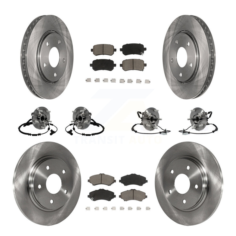 [Avant + Arrière] Kit d'ensemble roulement de roue et moyeu pour 2012 Dodge Grand Caravan Chrysler Town & Country Ram C/V avec Single Piston Caliper To 03/23/12 KBB-119214