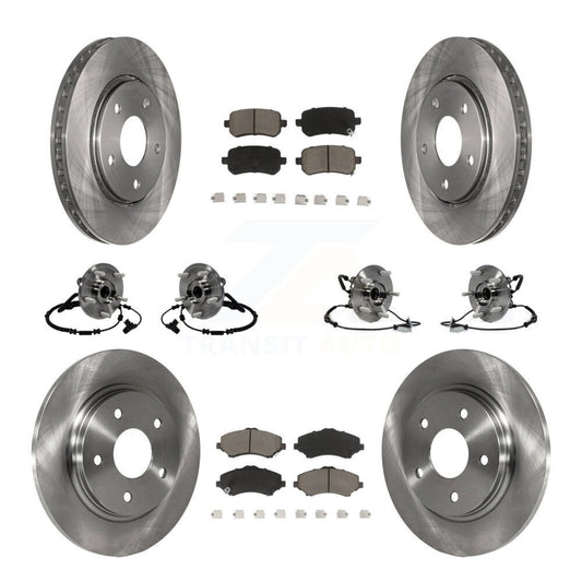 [Avant + Arrière] Kit d'ensemble roulement de roue et moyeu pour 2012 Dodge Grand Caravan Chrysler Town & Country Ram C/V avec Single Piston Caliper To 03/23/12 KBB-119214