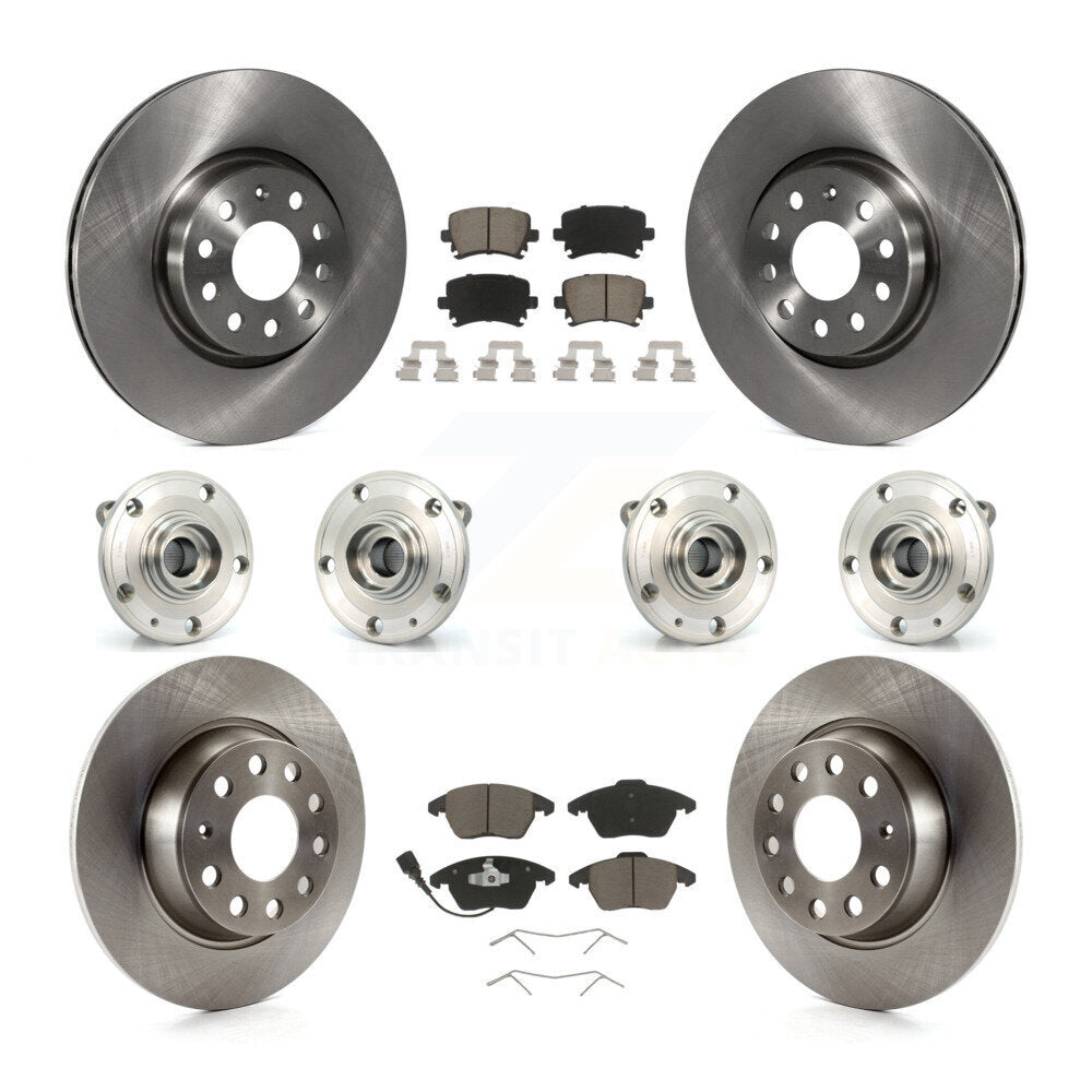 [Avant + Arrière] Kit d'ensemble roulement de roue et moyeu pour 2008 Audi A3 Quattro avec 286mm Diameter Rotor KBB-119308