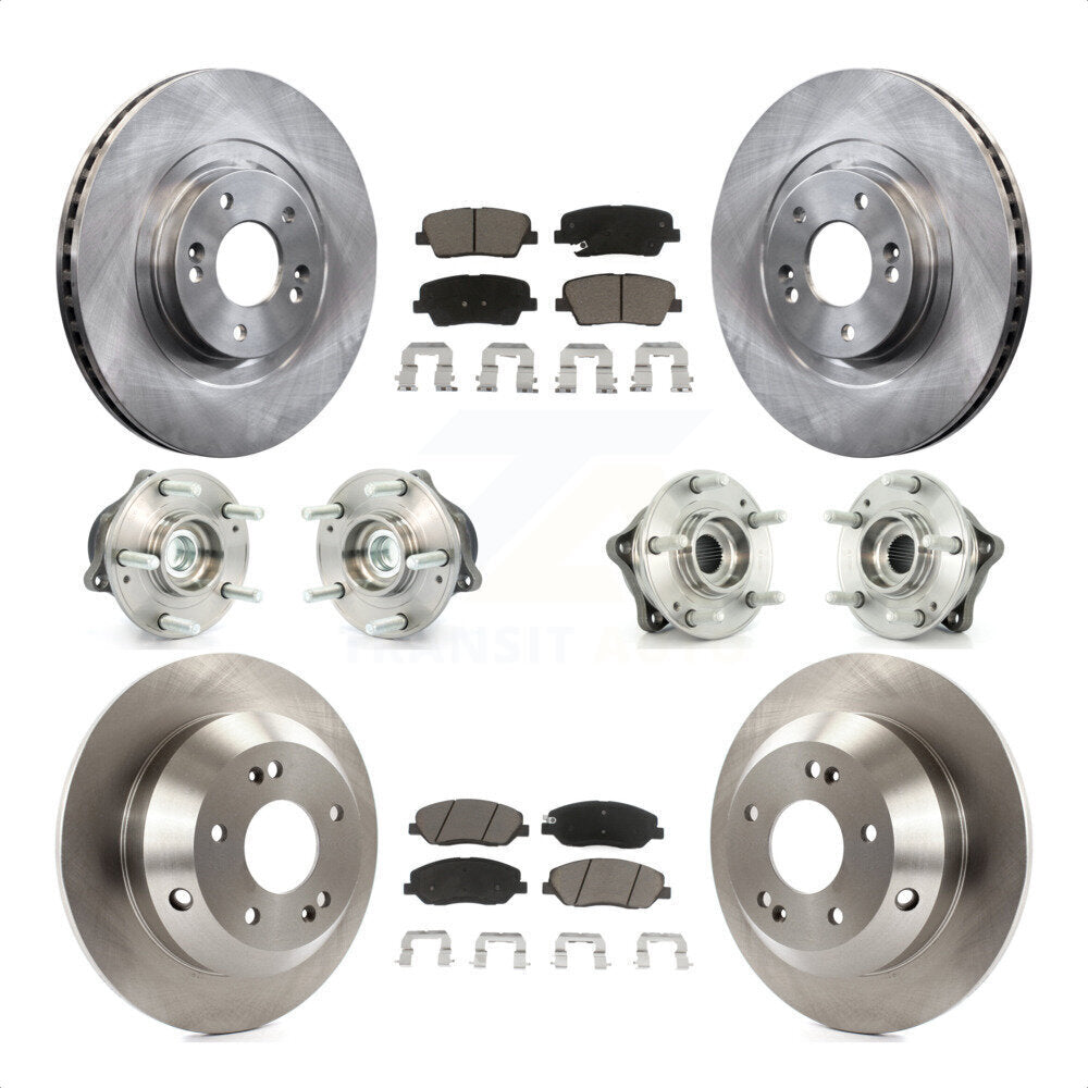 [Avant + Arrière] Kit d'ensemble roulement de roue et moyeu pour 2013-2014 Hyundai Santa Fe FWD avec 3.3L avec ABS Brakes KBB-119386 par Transit Auto