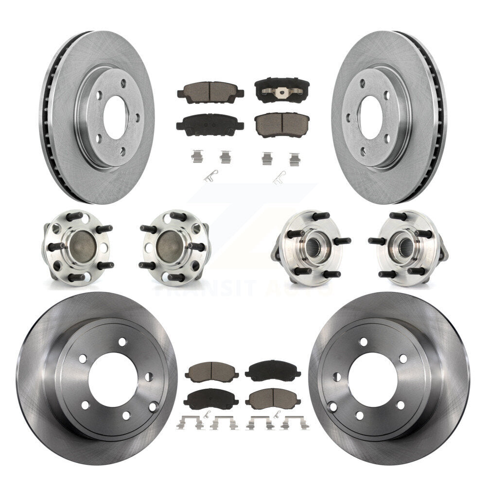 [Avant + Arrière] Kit d'ensemble roulement de roue et moyeu pour 2009 Dodge Caliber SXT avec Drum rear brakes Non-ABS KBB-119401
