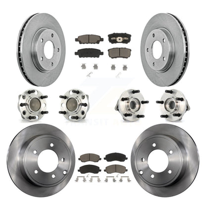 [Avant + Arrière] Kit d'ensemble roulement de roue et moyeu pour 2009 Dodge Caliber SXT avec Drum rear brakes Non-ABS KBB-119401