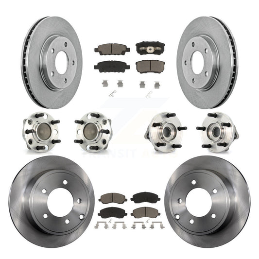 [Avant + Arrière] Kit d'ensemble roulement de roue et moyeu pour 2009 Dodge Caliber SXT avec Drum rear brakes Non-ABS KBB-119401