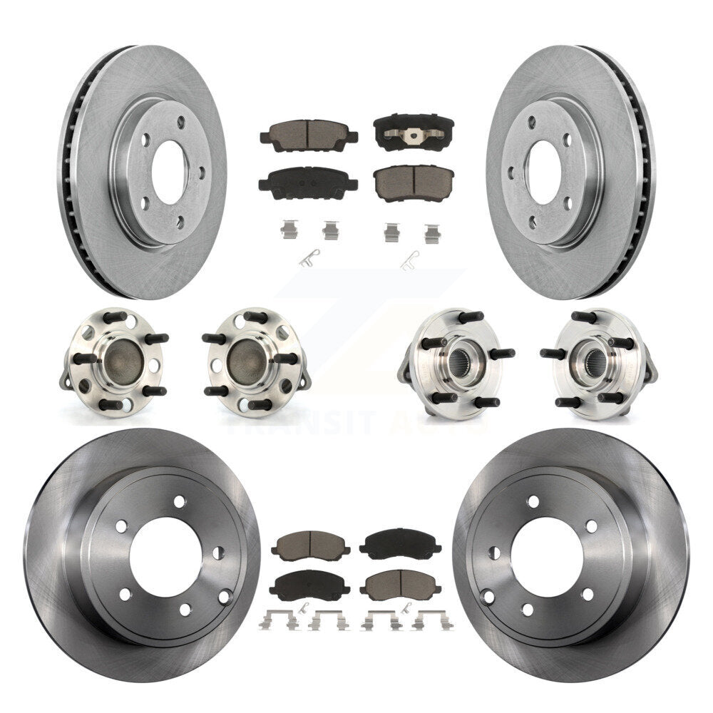 [Avant + Arrière] Kit d'ensemble roulement de roue et moyeu pour 2009 Dodge Caliber SXT avec Drum rear brakes 4-Wheel ABS KBB-119402