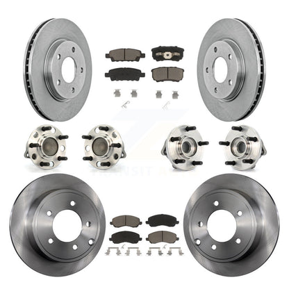 [Avant + Arrière] Kit d'ensemble roulement de roue et moyeu pour 2009 Dodge Caliber SXT avec Drum rear brakes 4-Wheel ABS KBB-119402