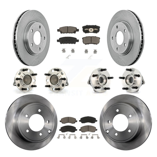 [Avant + Arrière] Kit d'ensemble roulement de roue et moyeu pour 2009 Dodge Caliber SXT avec Drum rear brakes 4-Wheel ABS KBB-119402
