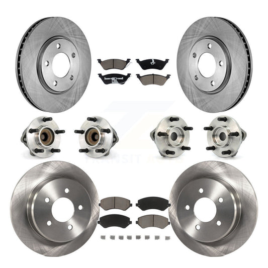 [Avant + Arrière] Kit d'ensemble roulement de roue et moyeu pour 2006 Dodge Grand Caravan Drum rear brakes avec 4-Wheel ABS KBB-119410