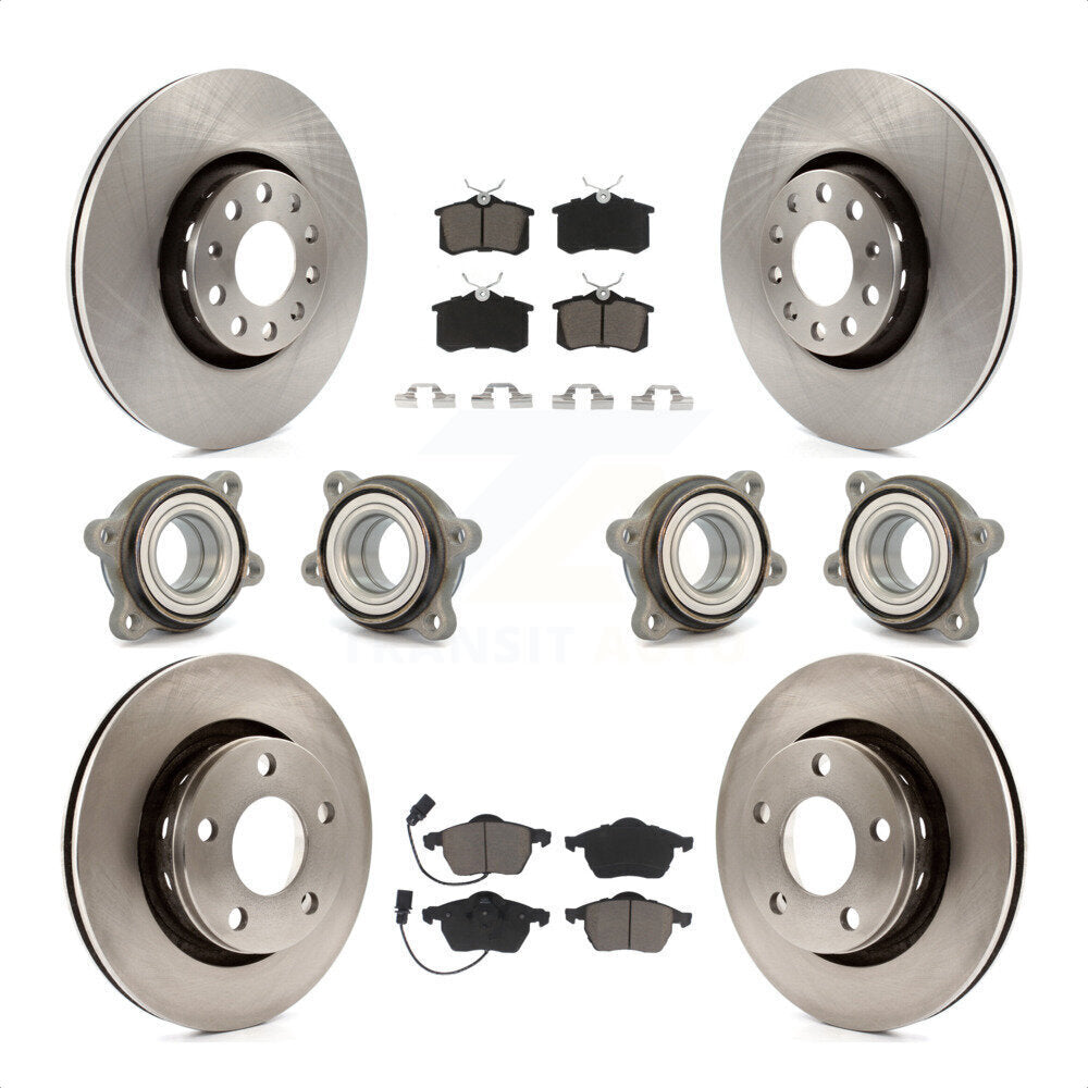[Avant + Arrière] Kit d'ensemble roulement de roue et moyeu pour 2002 Audi S6 avec 312mm Diameter Rotor KBB-119431 par Transit Auto