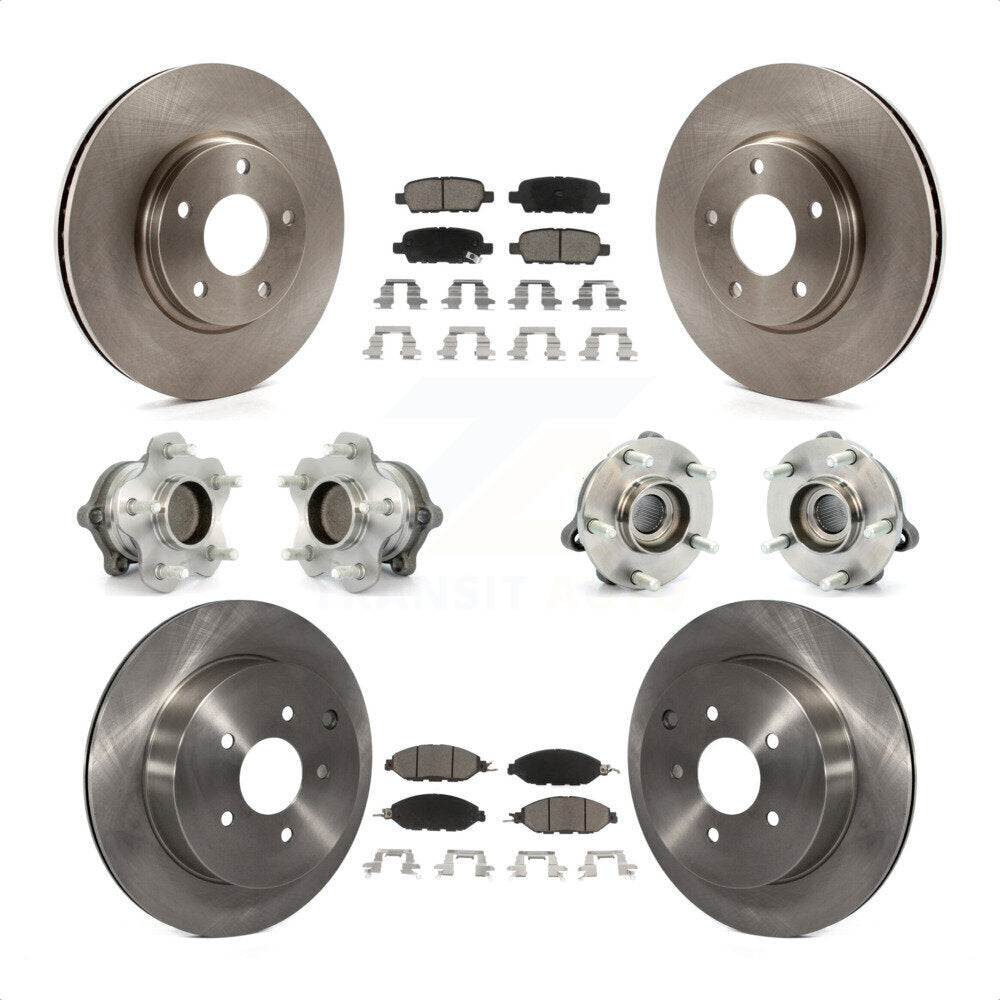 [Avant + Arrière] Kit d'ensemble roulement de roue et moyeu pour 2016 Nissan Pathfinder FWD From 11 15 KBB-119447 par Transit Auto