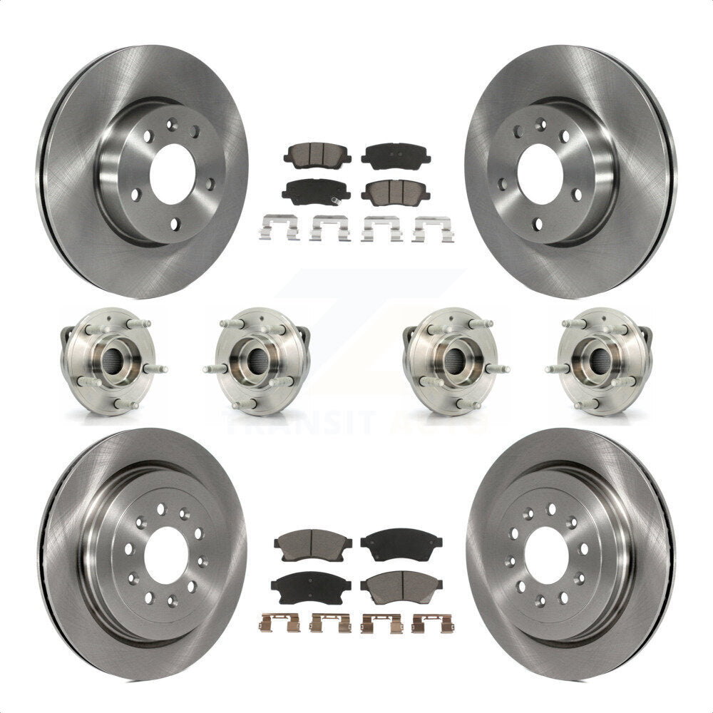 [Avant + Arrière] Kit d'ensemble roulement de roue et moyeu pour 2013-2015 Cadillac ATS AWD avec 300mm Diameter Rotor KBB-119465 par Transit Auto