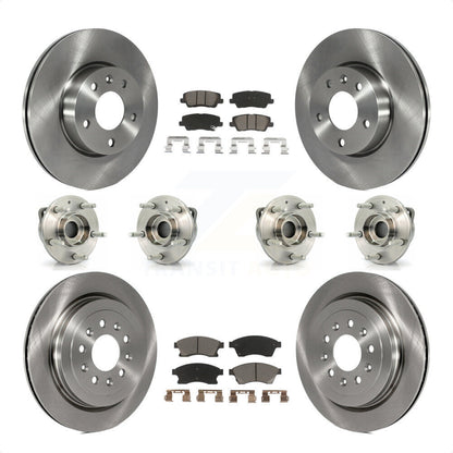 [Avant + Arrière] Kit d'ensemble roulement de roue et moyeu pour 2013-2015 Cadillac ATS AWD avec 300mm Diameter Rotor KBB-119465 par Transit Auto