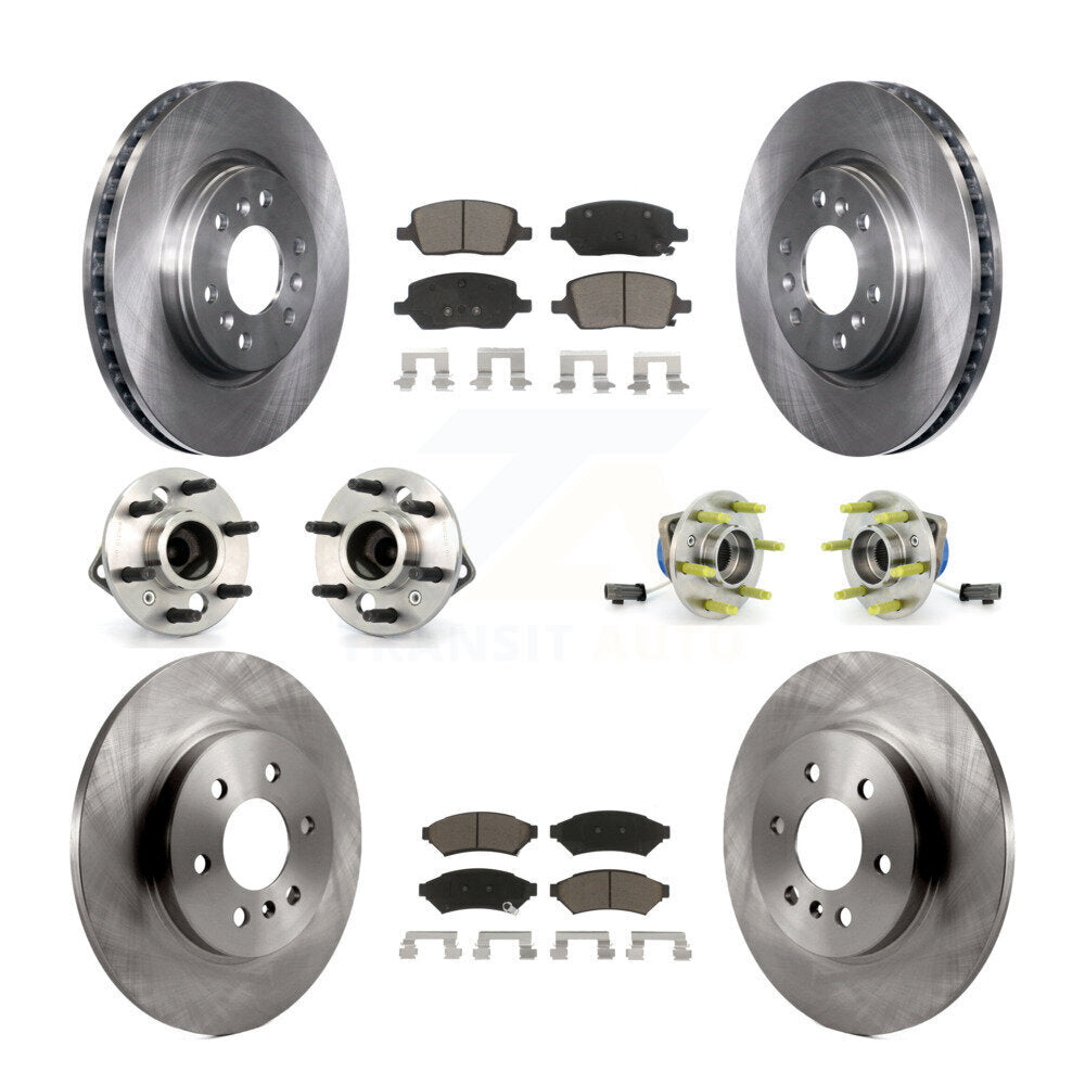 [Avant + Arrière] Kit d'ensemble roulement de roue et moyeu pour Chevrolet Uplander Pontiac Montana Buick Terraza Saturn Relay 4 Hole Rectangular Flange KBB-119471