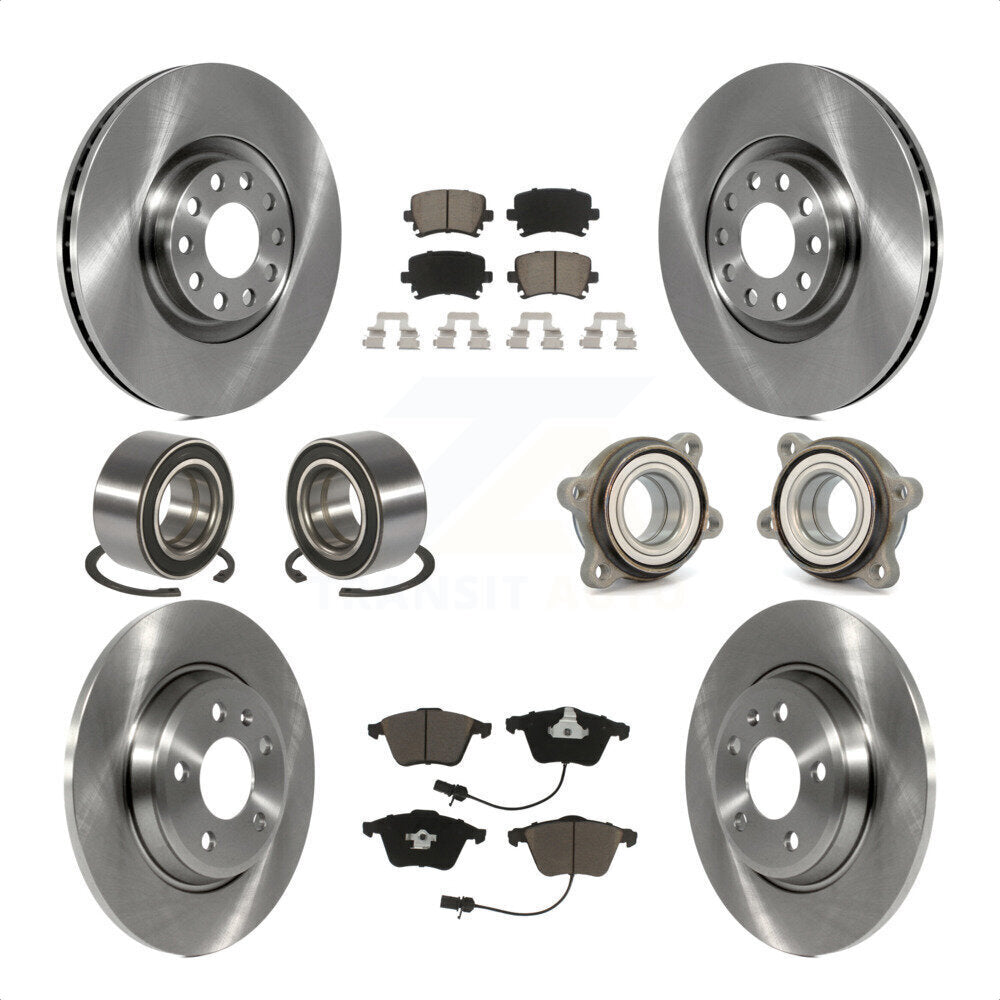 [Avant + Arrière] Kit d'ensemble roulement de roue et moyeu pour 2009 Audi A4 Quattro Convertible avec 300mm Diameter Rotor KBB-119646 par Transit Auto