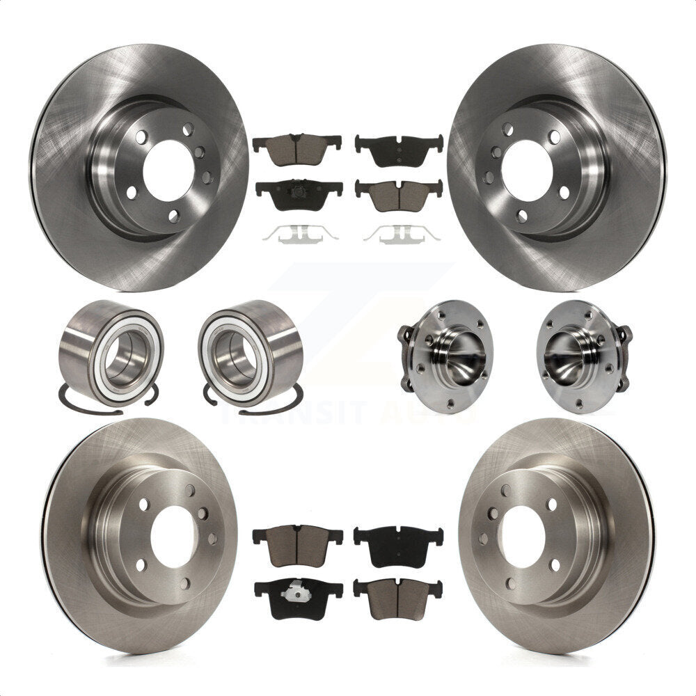 [Avant + Arrière] Kit d'ensemble roulement de roue et moyeu pour 2012 BMW 328i Convertible Wagon avec 2.0L sans Blue Painted Calipers KBB-119721 par Transit Auto