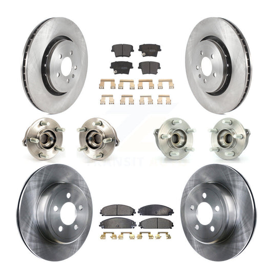 [Avant + Arrière] Kit d'ensemble roulement de roue et moyeu pour 2014 Dodge Charger AWD avec 3.6L avec 355mm Diameter Rotor KBB-119755