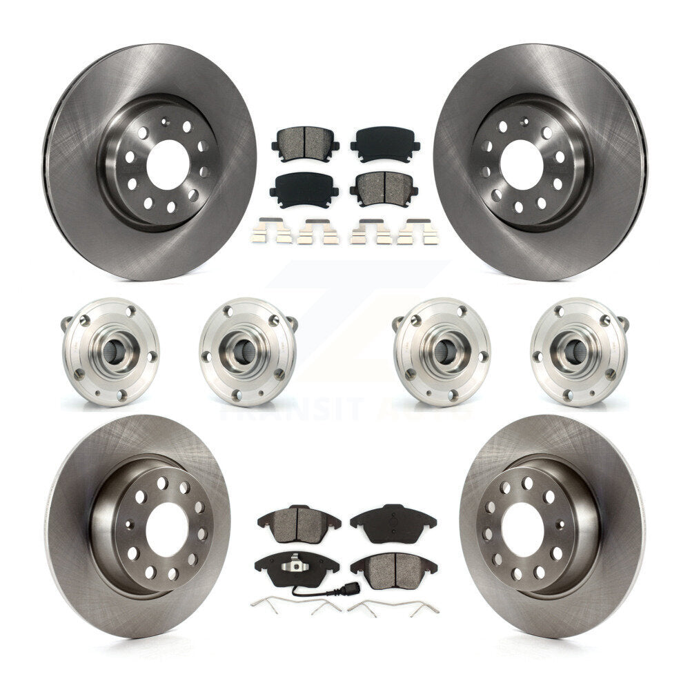 [Avant + Arrière] Kit d'ensemble roulement de roue et moyeu pour 2008 Audi A3 Quattro avec 286mm Diameter Rotor KBB-119785
