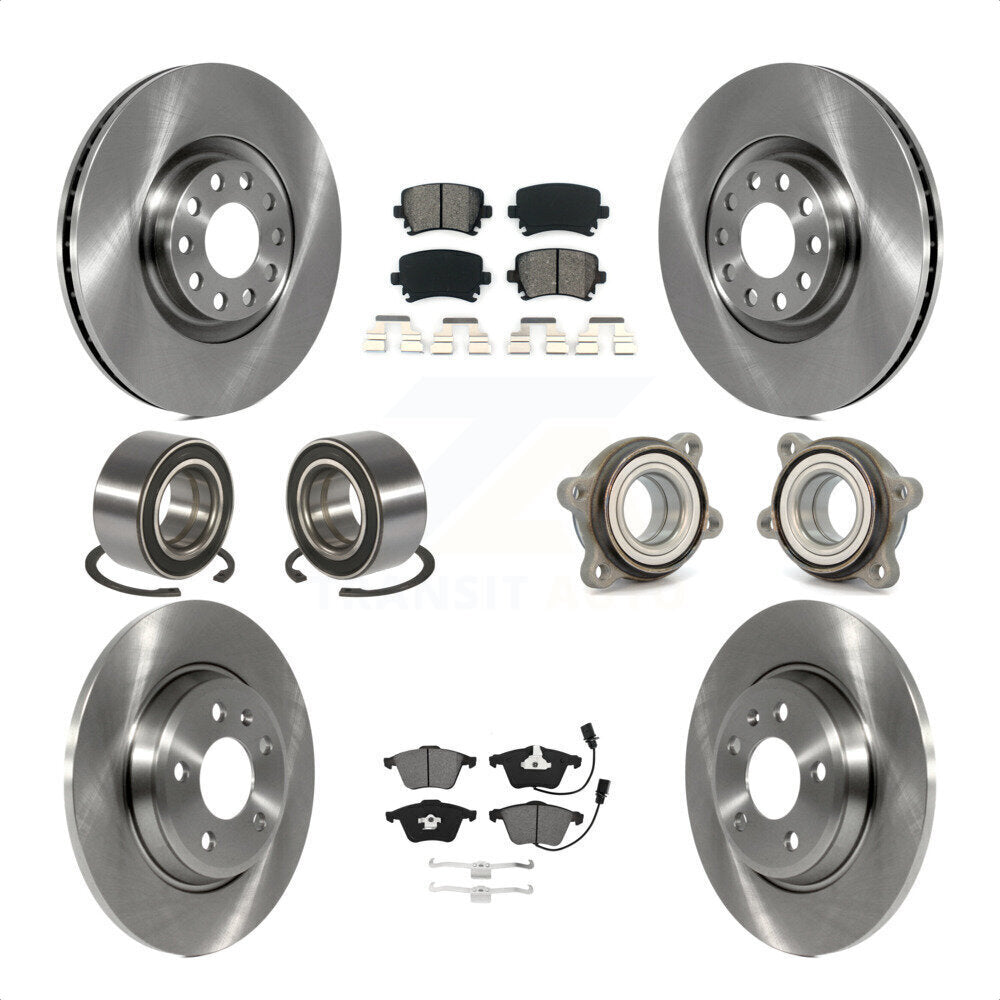 [Avant + Arrière] Kit d'ensemble roulement de roue et moyeu pour 2009 Audi A4 Quattro Convertible avec 300mm Diameter Rotor KBB-119791 par Transit Auto