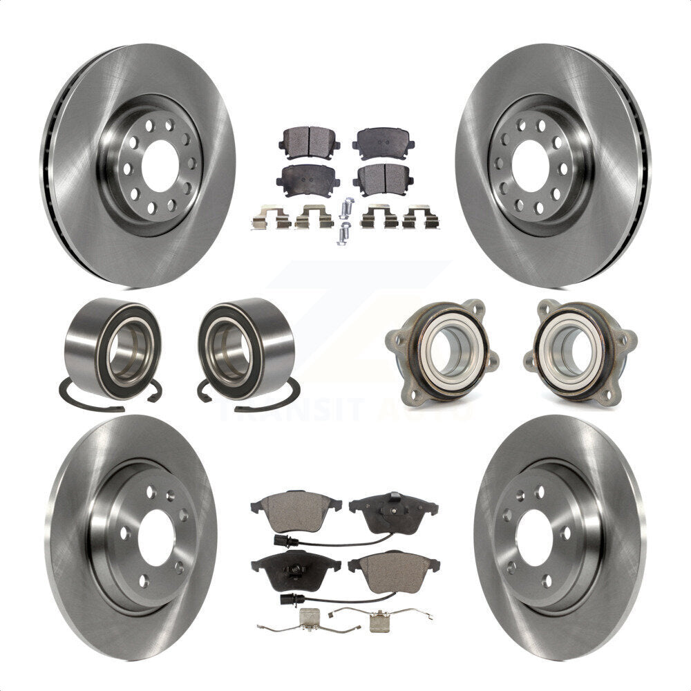[Avant + Arrière] Kit d'ensemble roulement de roue et moyeu pour 2009 Audi A4 Quattro Convertible avec 300mm Diameter Rotor KBB-119815 par Transit Auto