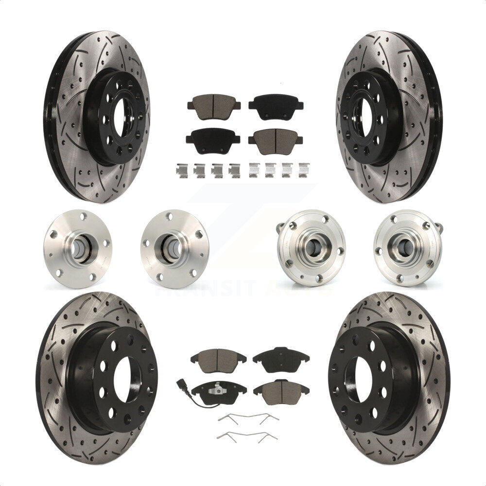 [Avant + Arrière] Kit d'ensemble roulement de roue et moyeu pour 2013 Volkswagen Beetle 2.5L avec 253mm Diameter Rotor KBB-119830 par Transit Auto
