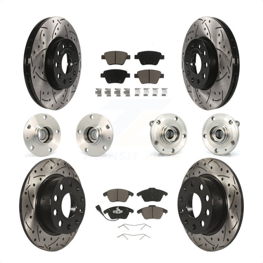 [Avant + Arrière] Kit d'ensemble roulement de roue et moyeu pour 2013 Volkswagen Beetle 2.5L avec 253mm Diameter Rotor KBB-119830 par Transit Auto