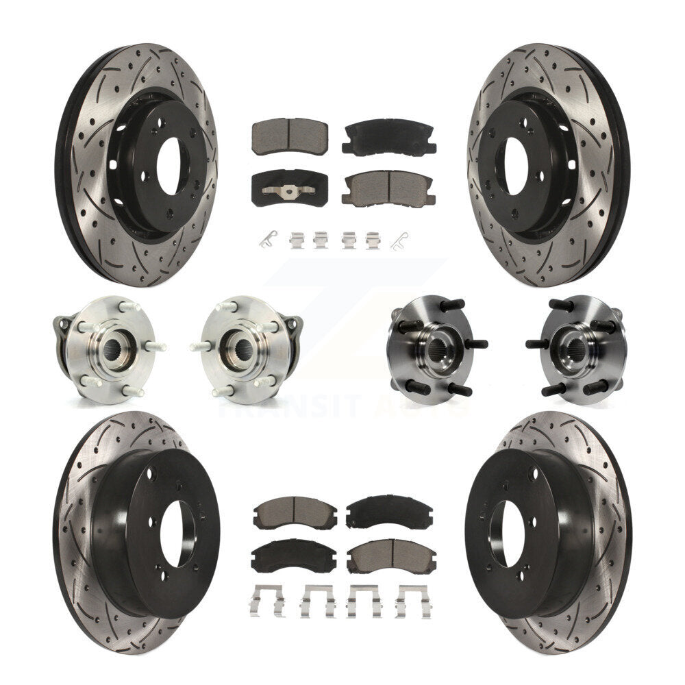 [Avant + Arrière] Kit d'ensemble roulement de roue et moyeu pour 2010-2011 Mitsubishi Lancer Ralliart Sportback avec AWD KBB-119834