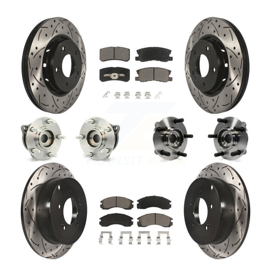 [Avant + Arrière] Kit d'ensemble roulement de roue et moyeu pour 2010-2011 Mitsubishi Lancer Ralliart Sportback avec AWD KBB-119834