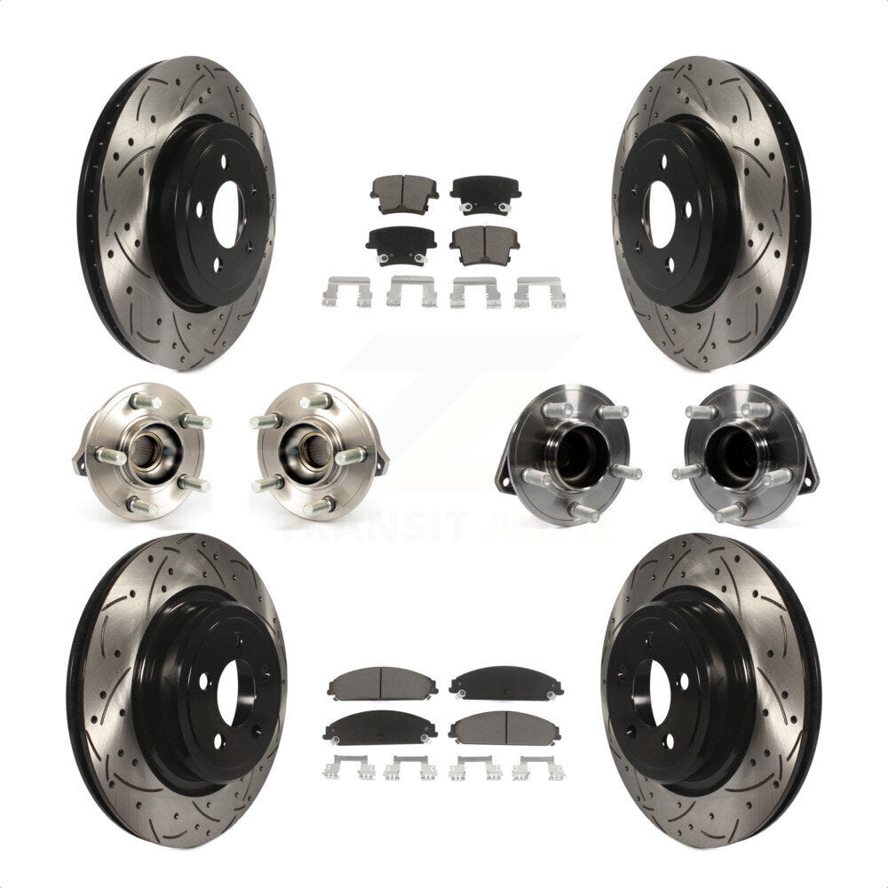 [Avant + Arrière] Kit d'ensemble roulement de roue et moyeu pour 2012-2013 Dodge Charger R T SE avec RWD 5.7L avec Police Package KBB-119855 par Transit Auto