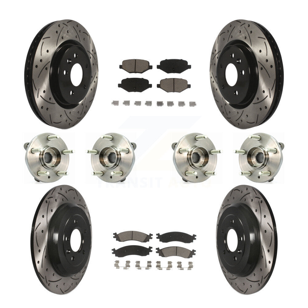 [Avant + Arrière] Kit d'ensemble roulement de roue et moyeu pour 2010-2012 Ford Taurus SHO KBB-119865
