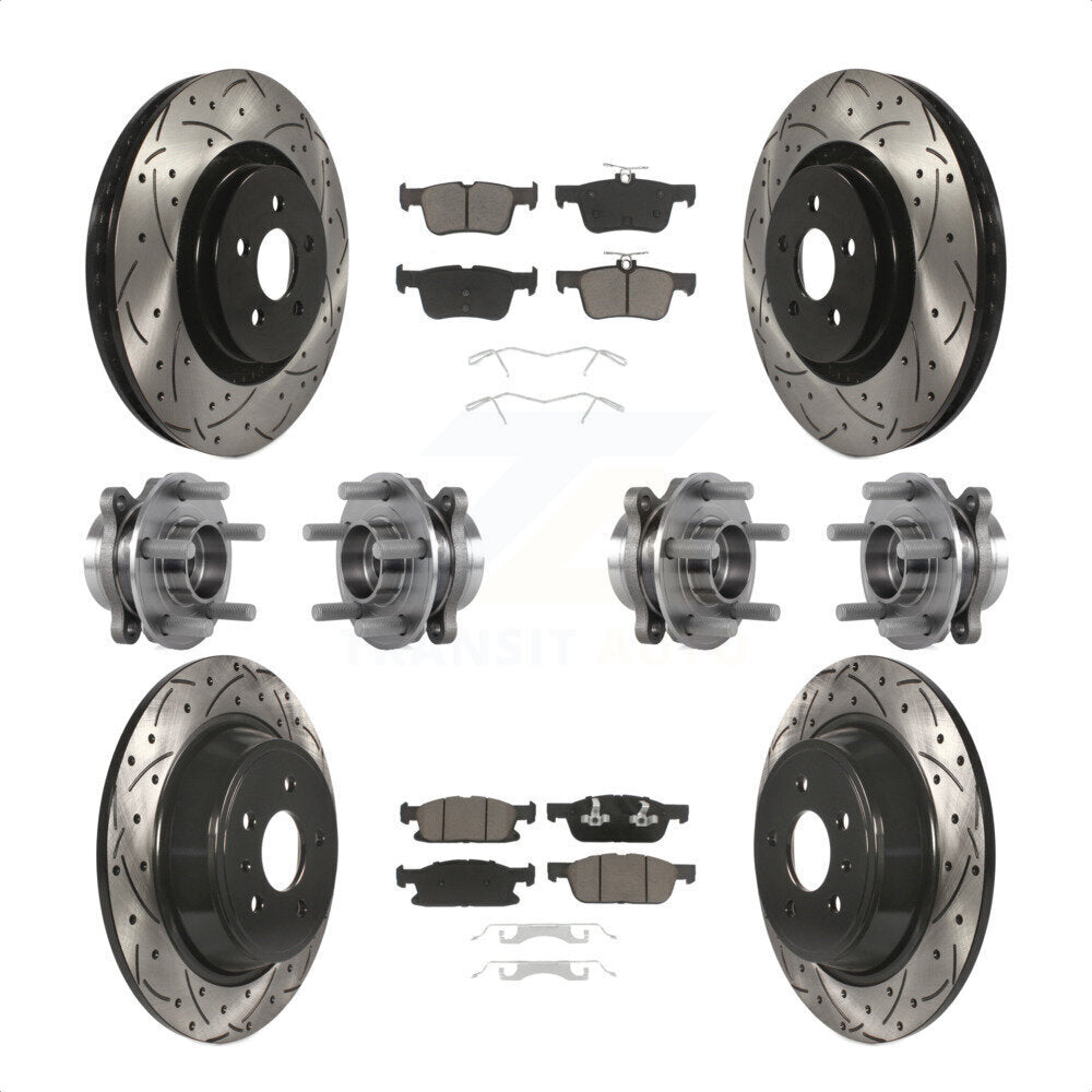 [Avant + Arrière] Kit d'ensemble roulement de roue et moyeu pour 2017 Lincoln MKX AWD avec 14mm Wheel Lugs KBB-119870 par Transit Auto