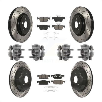 [Avant + Arrière] Kit d'ensemble roulement de roue et moyeu pour 2017 Lincoln MKX AWD avec 14mm Wheel Lugs KBB-119870 par Transit Auto