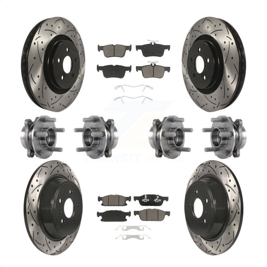 [Avant + Arrière] Kit d'ensemble roulement de roue et moyeu pour 2017 Lincoln MKX AWD avec 14mm Wheel Lugs KBB-119870 par Transit Auto