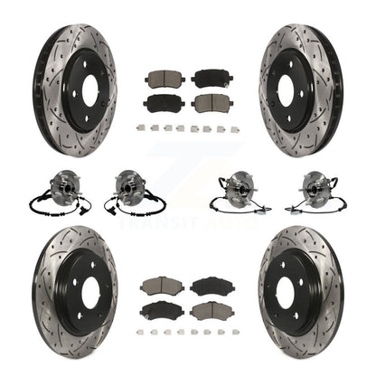 [Avant + Arrière] Kit d'ensemble roulement de roue et moyeu pour 2012 Dodge Grand Caravan Chrysler Town & Country Ram C/V avec Single Piston Caliper To 03/23/12 KBB-119883